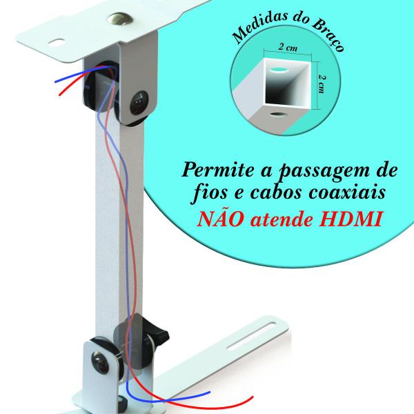 Suporte projetor teto mini led datashow braço extensor 20 cm branco - MULTIFORMA Imagem de Suporte projetor teto mini led datashow braço extensor 20 cm branco