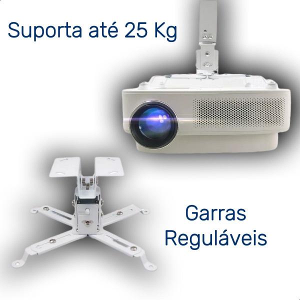 Imagem de Suporte Projetor Universal Regulável Teto Parede DataShow ate 35cm