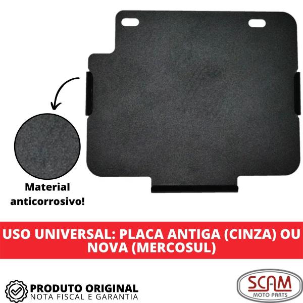 Imagem de Suporte Protetor De Placa Universal Scam Reforço De Aço Moto