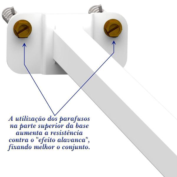 Imagem de Suporte Refletor Base Reta Braço 100 Cm Branco