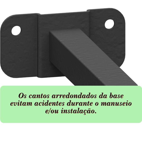 Imagem de Suporte Refletor Base Reta Braço 30 Cm Preto