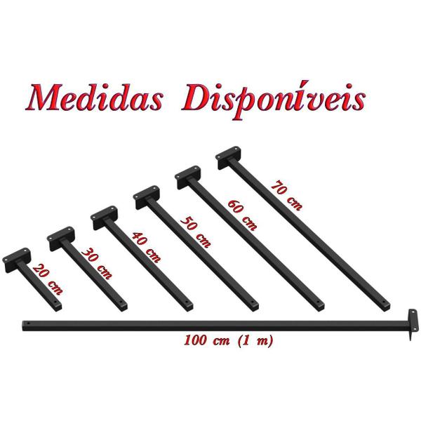 Imagem de Suporte Refletor Fachada Banner Braço 40 Cm - Preto