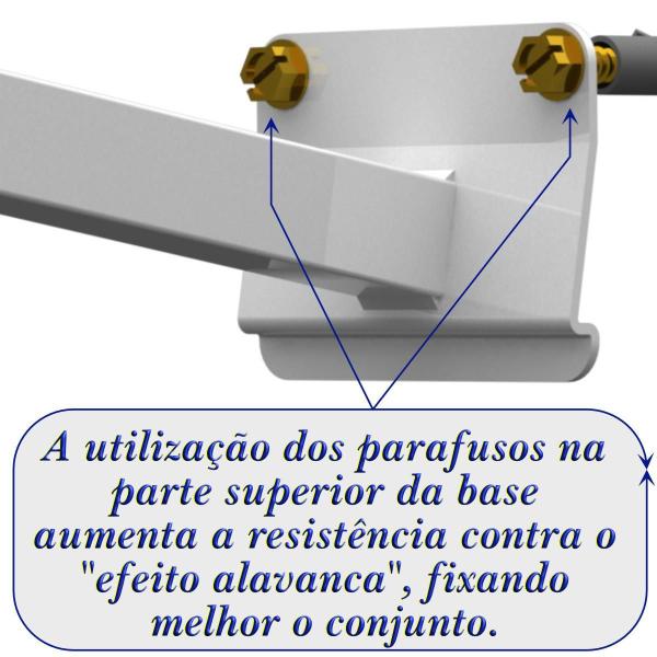 Imagem de Suporte Refletor Inclinado Parede Braço 100 Cm Branco