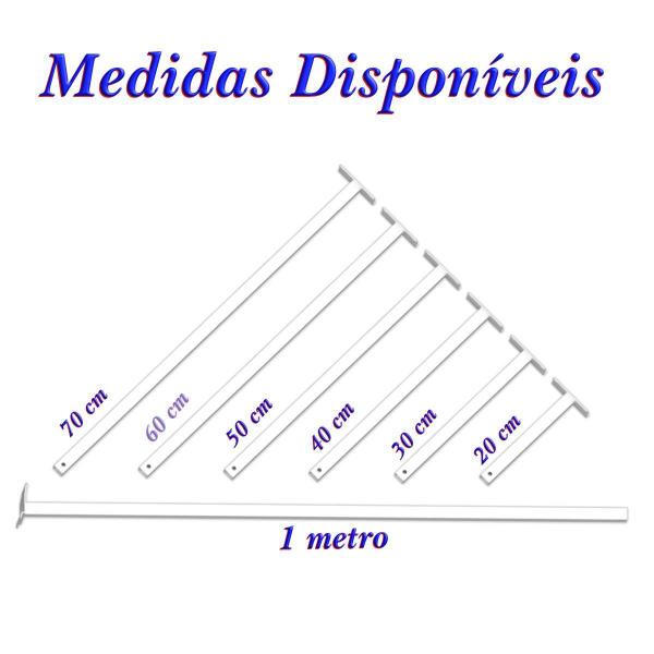 Imagem de Suporte Refletor Inclinado Parede Braço 20 Cm Branco