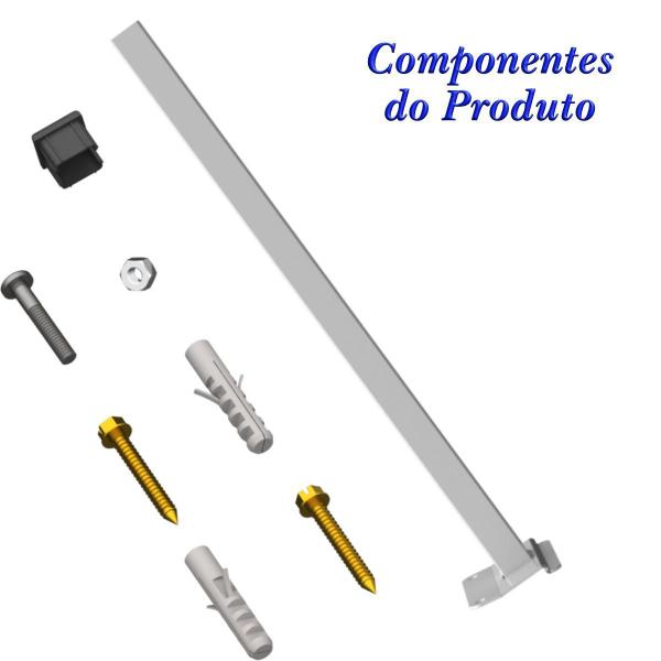 Imagem de Suporte Refletor Inclinado Parede Braço 30 Cm Branco