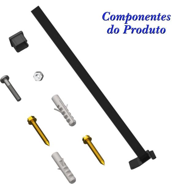 Imagem de Suporte Refletor Inclinado Parede Braço 60 Cm Preto