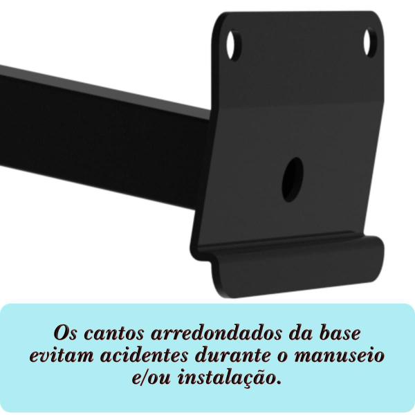 Imagem de Suporte Refletor Inclinado Parede Braço 60 Cm Preto