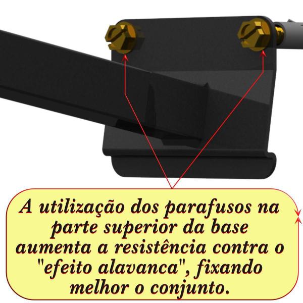 Imagem de Suporte Refletor Inclinado Parede Braço 70 Cm Preto