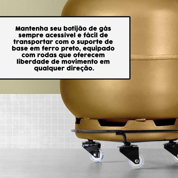 Imagem de Suporte Reforçado para Botijão de Gás com Rodinhas Praticidade Garantida