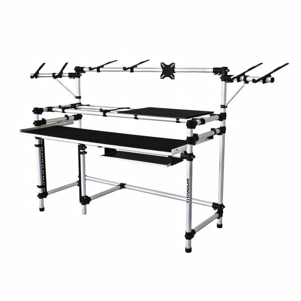 Imagem de Suporte RS 345 Titanium Racks Studio Para Teclado até 7/8 + Mesa de Som Com Suporte Para Notebook