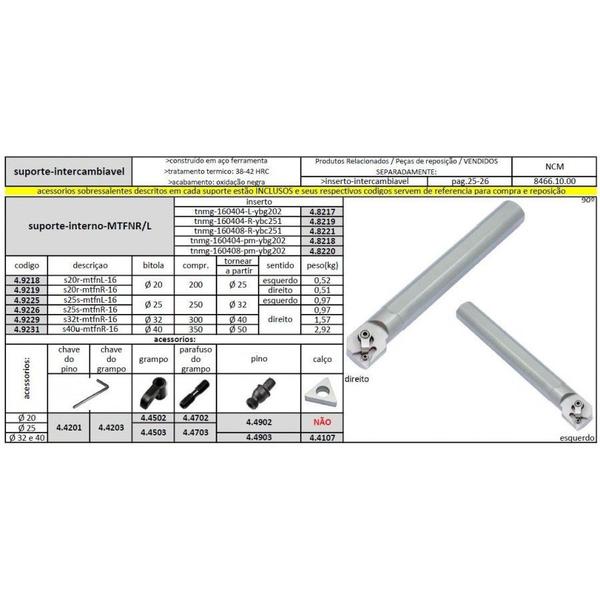 Imagem de Suporte S20R MWLNR 06 - JG TOOLS