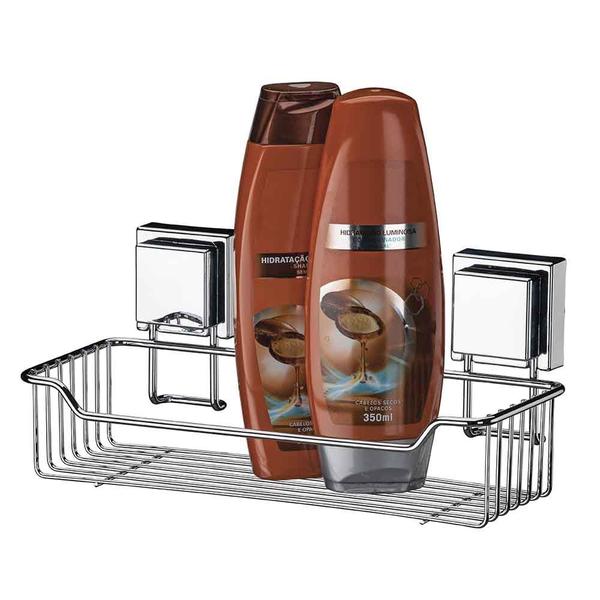 Suporte Shampoo Premium Ventosa Quadrada - Future Imagem de Suporte Shampoo Premium Ventosa Quadrada
