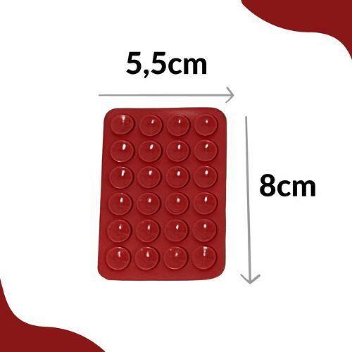Suporte Silicone Ventosa Celular Universal Vermelho 8x5,5cm - Ventosas Lugui Imagem de Suporte Silicone Ventosa Celular Universal Vermelho 8x5,5cm