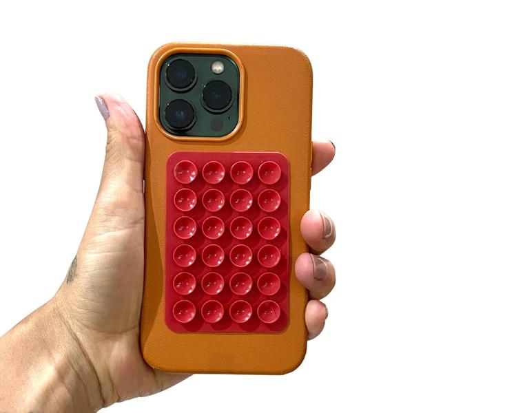 Suporte Silicone Ventosa Celular Universal Vermelho 8x5,5cm - Ventosas Lugui Imagem de Suporte Silicone Ventosa Celular Universal Vermelho 8x5,5cm