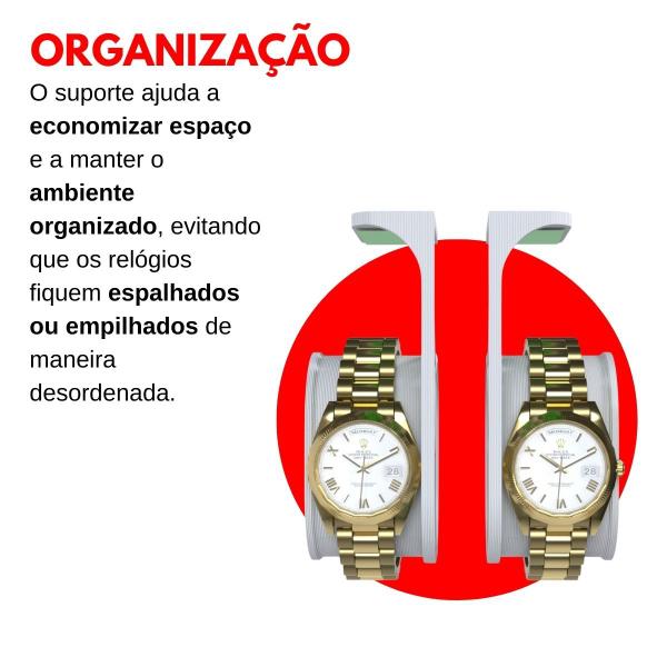 Imagem de Suporte Stand Duplo Organizador de Prateleira para 2 Relógios de Pulso Smartwatch