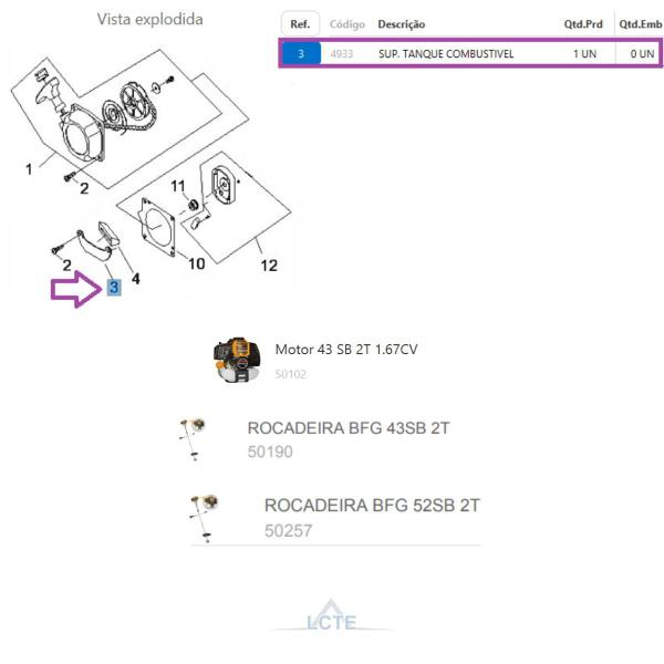 Imagem de Suporte Tanque de Combustível P/Perfurador de Solo BFG520