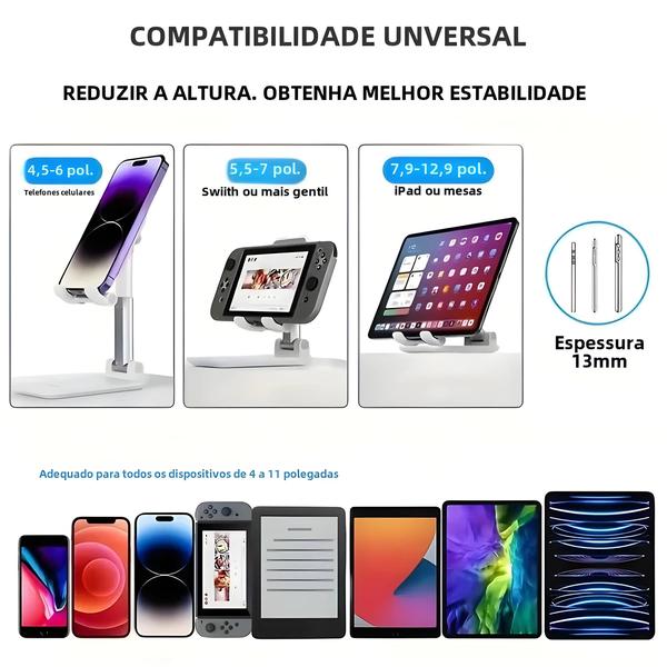 Imagem de Suporte Telescópico Multifuncional Dobrável Para Celular Para Tablet Desktop Suporte Preguiçoso Ao