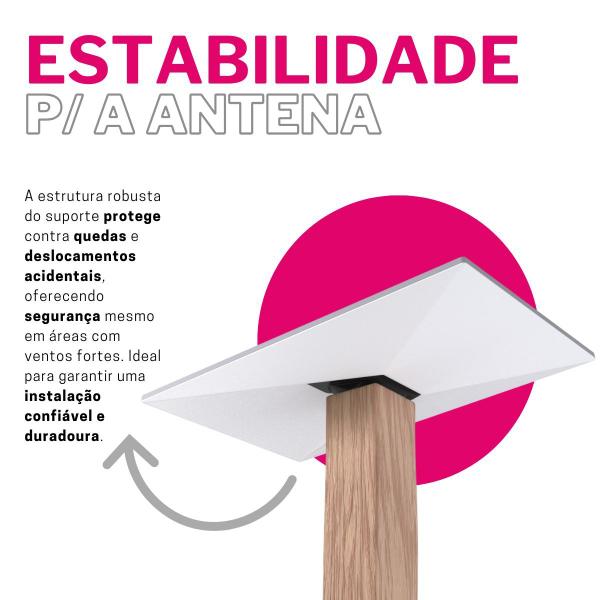 Imagem de Suporte Tipo Base para Fixar em Poste Laje Compatível com Antena Internet Starlink 3ª Geração