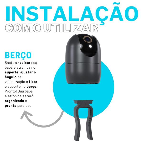 Imagem de Suporte Tipo Presilha para Berço Compatível com Câmera Intelbras Im4 Im4c e Mibo Ime 360