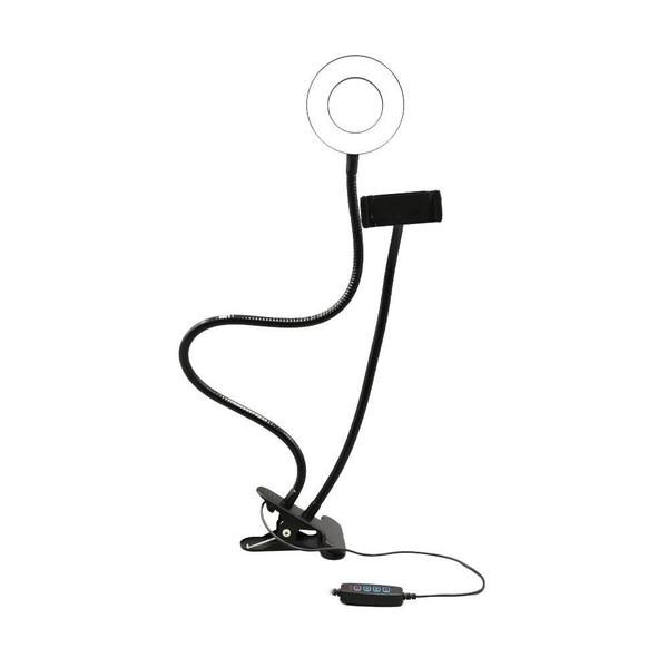 Imagem de Suporte tipo Ring Light ajustável com Clip Fixador USB - AC369