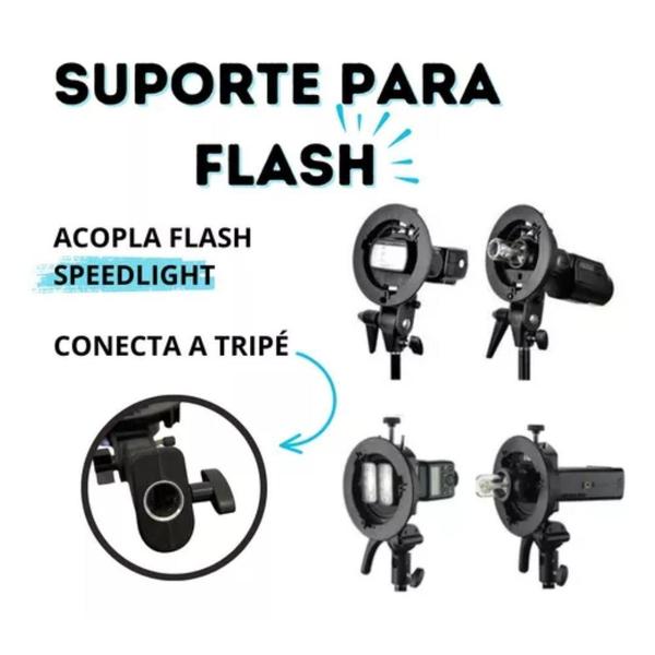 Imagem de Suporte Tipo S Para Flash Speedlite Com Suporte Estável