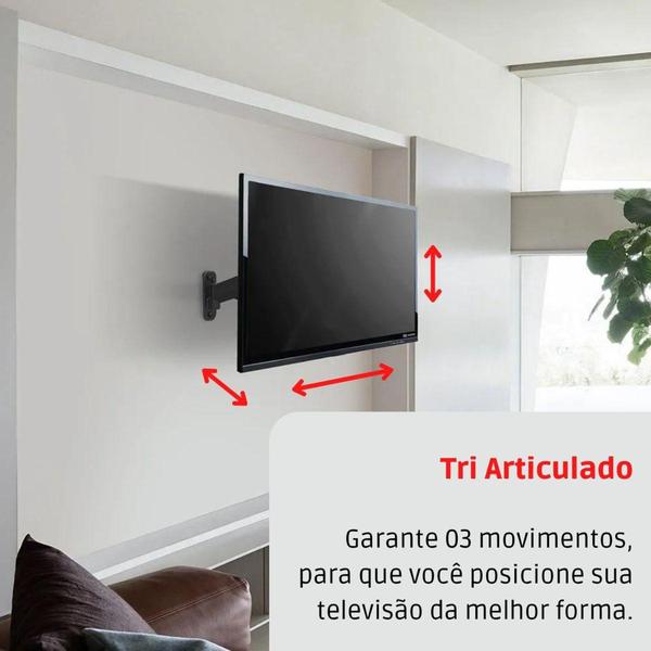 Imagem de Suporte Tri Articulado para Tv de Led Plasma 10'' a 56''  Universal Suporta Até 40kg - Prismatic