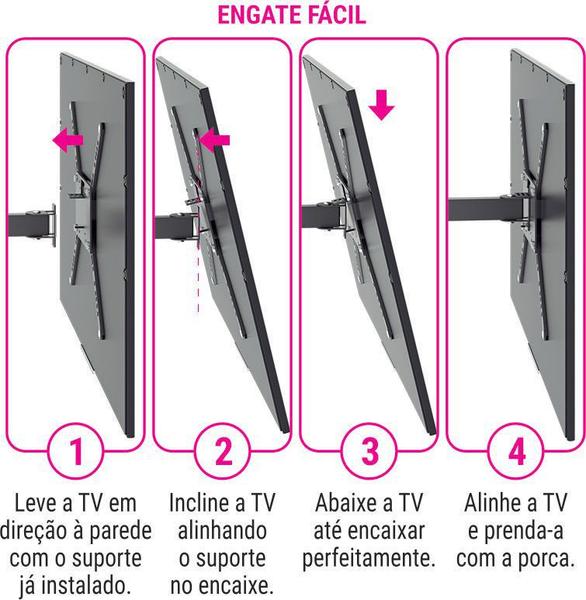 Imagem de Suporte triarticulado com inclinação para TV de 14 a 56 polegadas - Stpa-Max