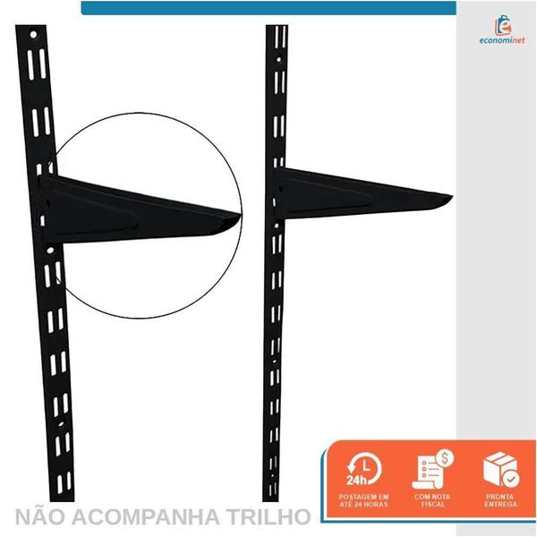 Imagem de Suporte Trilho Duplo Preto Starfer 27Cm