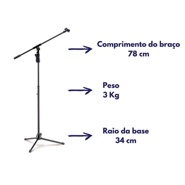 Imagem de Suporte Tripé Pedestal regulável para microfone Girafa Hercules MS631B