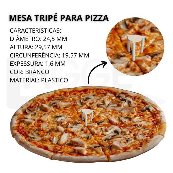 Imagem de Suporte Tripé Pizza 100 Unid. Branco Plástico