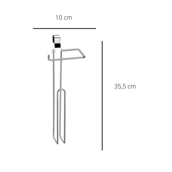 Imagem de Suporte Triplo De Papel Higiênico Preto Para Caixa Acoplada