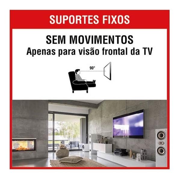 Imagem de Suporte Tv 42 43 50 55 60 65 70 75 Polegadas Fixo Parede Painel