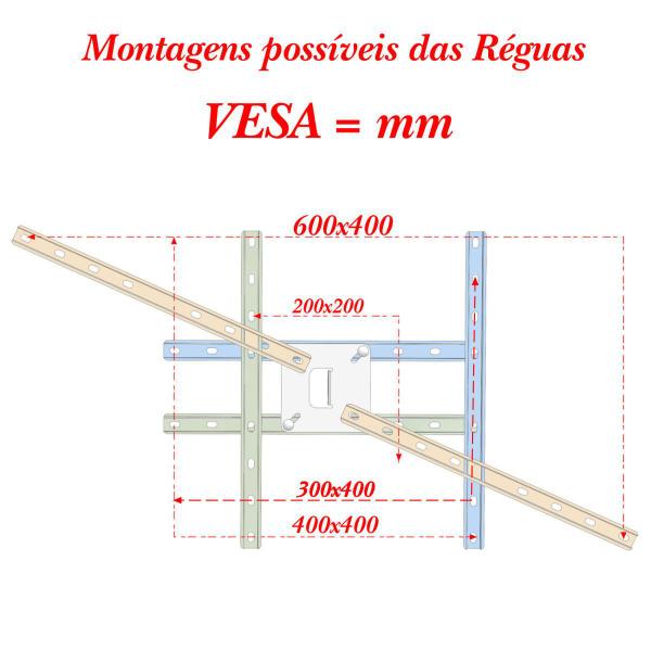 Imagem de SUPORTE TV  ARTICULADO 28 32 39 40 42 43 50 55 60 65 Vesa 600X400 4 Movimentos Preto