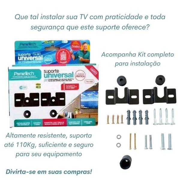 Imagem de Suporte TV Fixo Universal Nylon Linha Prática 14 A 105 Pol