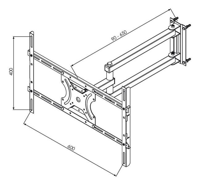 Imagem de Suporte Tv Led Lcd Articulado Braço Longo 23 a 70 Polegadas Brasforma SBRP2440