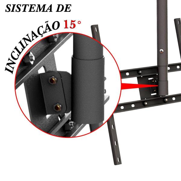 Imagem de Suporte Tv Teto 360 Telescópio 10 26 40 50 65 600X400 Preto