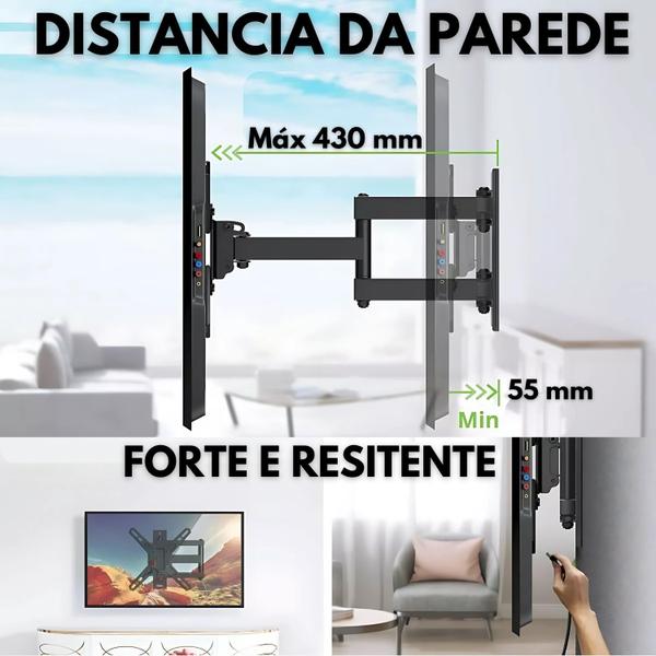 Imagem de Suporte tv Tri articulado 23 a 65 polegadas pedestal braço parede universal monitor casa mecanico