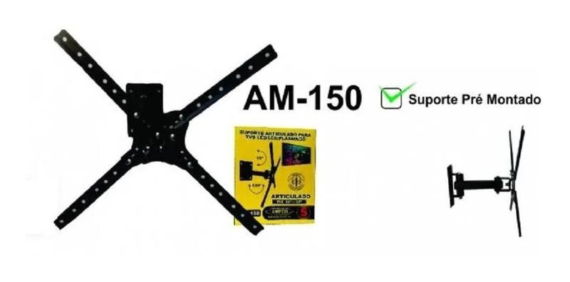 Imagem de Suporte Tv Universal Articulado Am-150 para parede ou painel 10 A 55' Montado