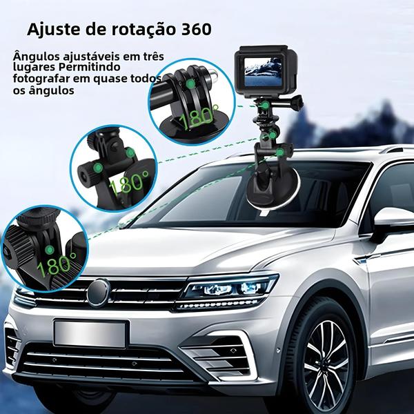 Imagem de Suporte Universal De Ventosa Para Pára-brisa De Carro GoPro Hero Insta360 DJI OSMO Suporte Para