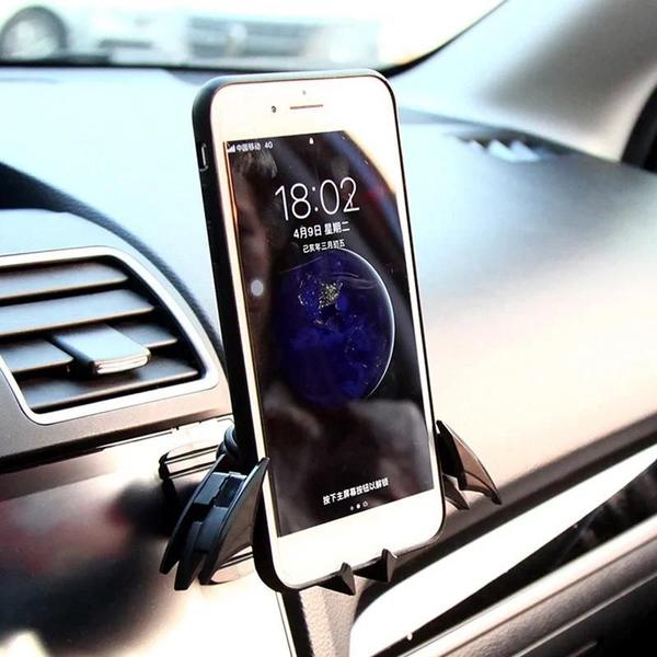 Imagem de Suporte Universal para Telefone de Carro - Formato Morcego - Fixação na Saída de Ar