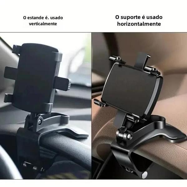 Imagem de Suporte Universal para Telefone de Carro - Montagem no Painel para iPhone, Samsung, Xiaomi e GPS