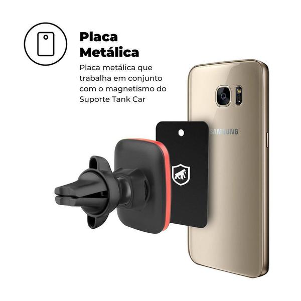 Imagem de Suporte Veicular Magnético Universal 6 imãs para Carro Celular Automotivo Base Ajustável 360º GShield Tank Car Cor Preta