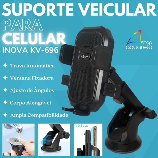 Imagem de Suporte Veicular Painel Para Celular Universal Ventosa Trava Automática Anti-queda