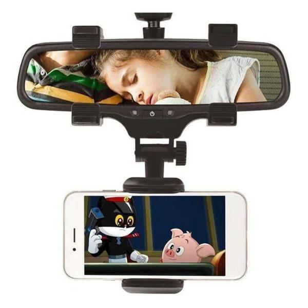 Imagem de Suporte Veicular Retrovisor De Carro Celular Smartphone Gps - GrupoShopMix