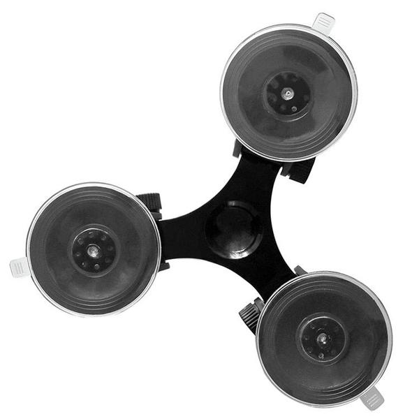 Imagem de Suporte Ventosa Tripla Suction Cup Mount Carro Vidro p/ Câmera de ação Eken H9R Sjcam Esportiva Sucção Parabrisa