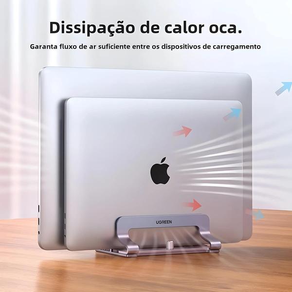 Imagem de Suporte Vertical Dobrável de Alumínio Ugreen para Laptop de 17 Polegadas - Compatível com Macbook Air e Pro