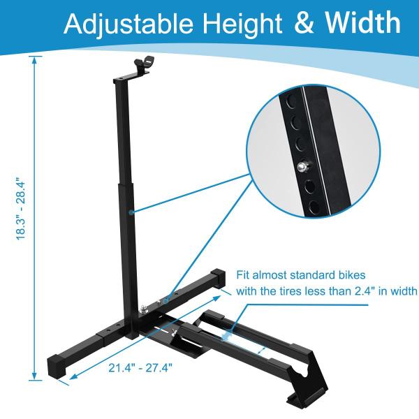 Imagem de Suporte vertical para bicicletas, suporte de bicicleta no chão, ajustável Qualward