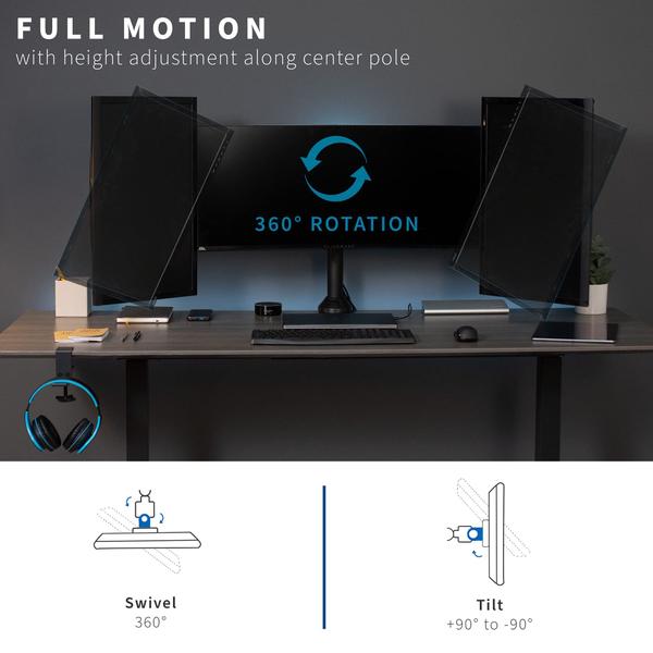 Imagem de Suporte VESA para monitor e suporte de mesa VIVO Triple 23-32" STAND-V103