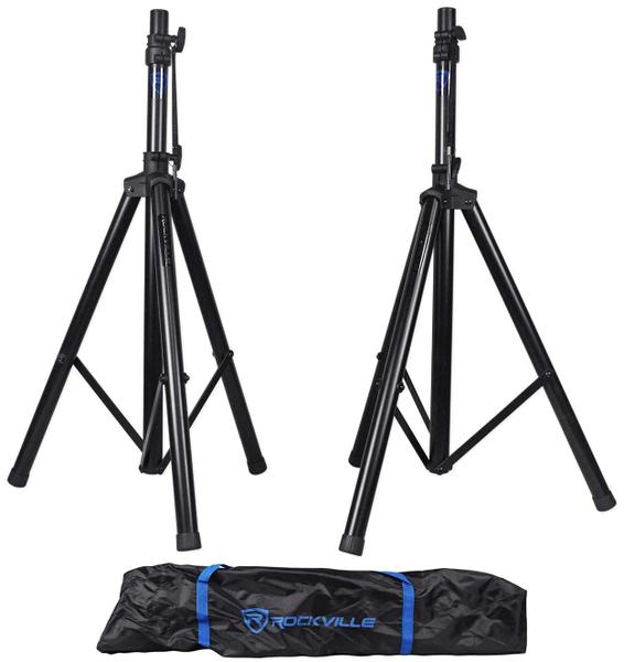 Imagem de Suportes para alto-falantes Tripod DJ PA Rockville RVES1 com bolsa de transporte