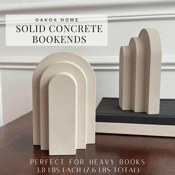 Imagem de Suportes para livros OAKOA Concrete Heavy Duty para prateleiras decorativas